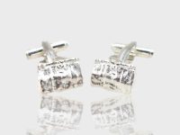 Doctor's bag cufflinks in silver