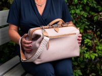 McFermoir Fashion A4 doctor's bag FA3016 Pink-Camel with extra shoulder strap