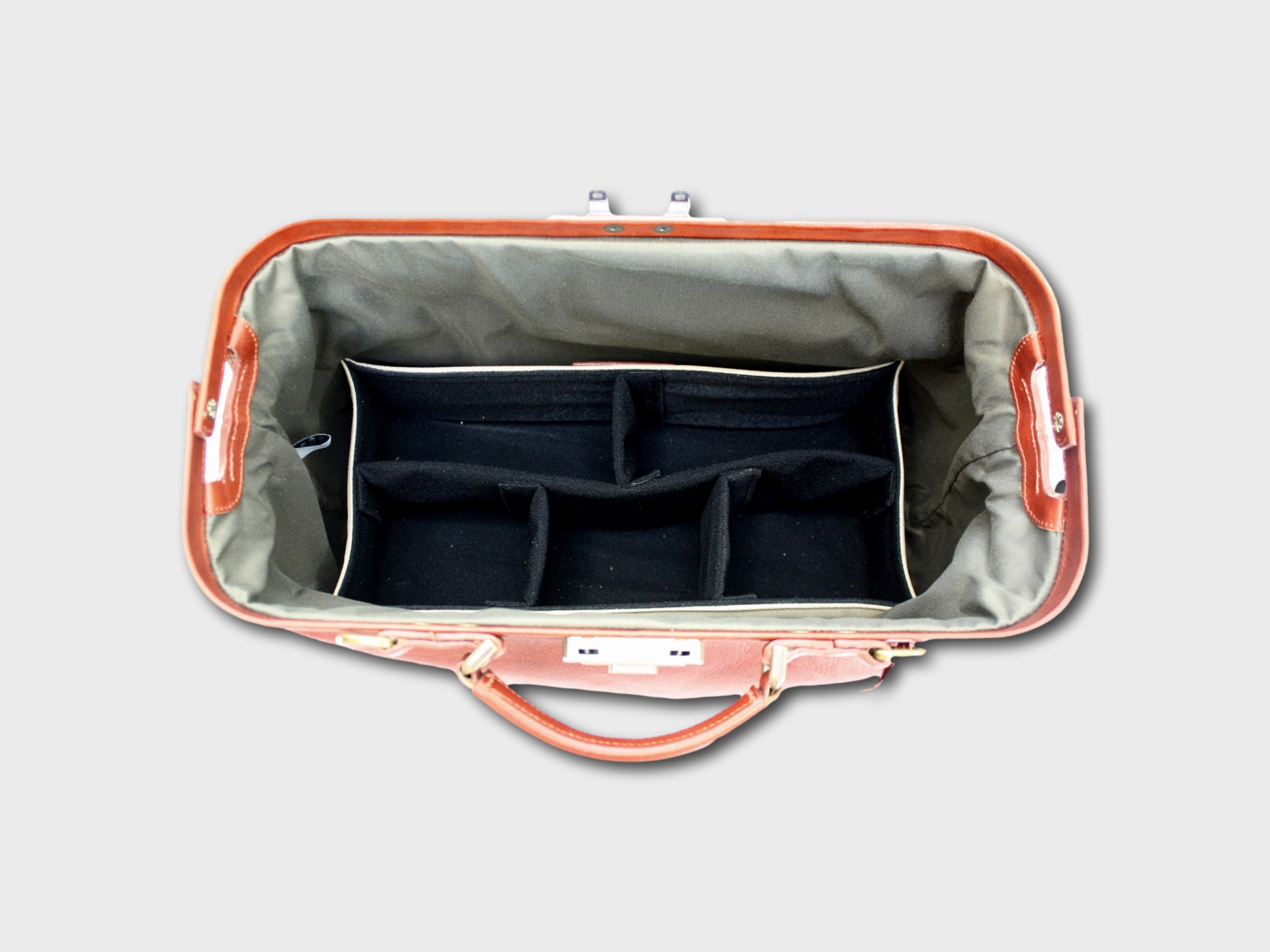 McFermoir zonder A4 vak cognac binnenzijde