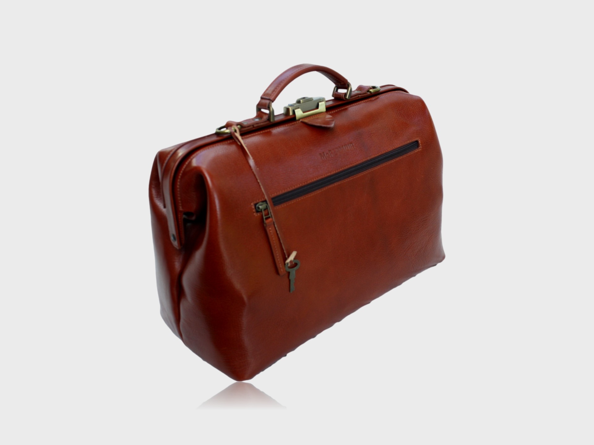 McFermoir zonder A4 vak schuin voorzijde cognac