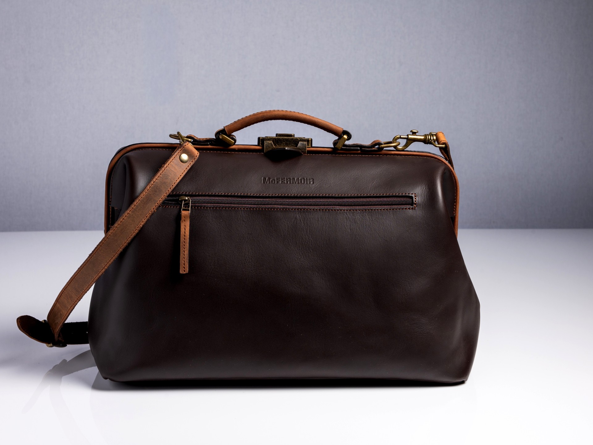 McFermoir Doctor's Bag A4 Wout 133014-73 Dark Brown with Ranger