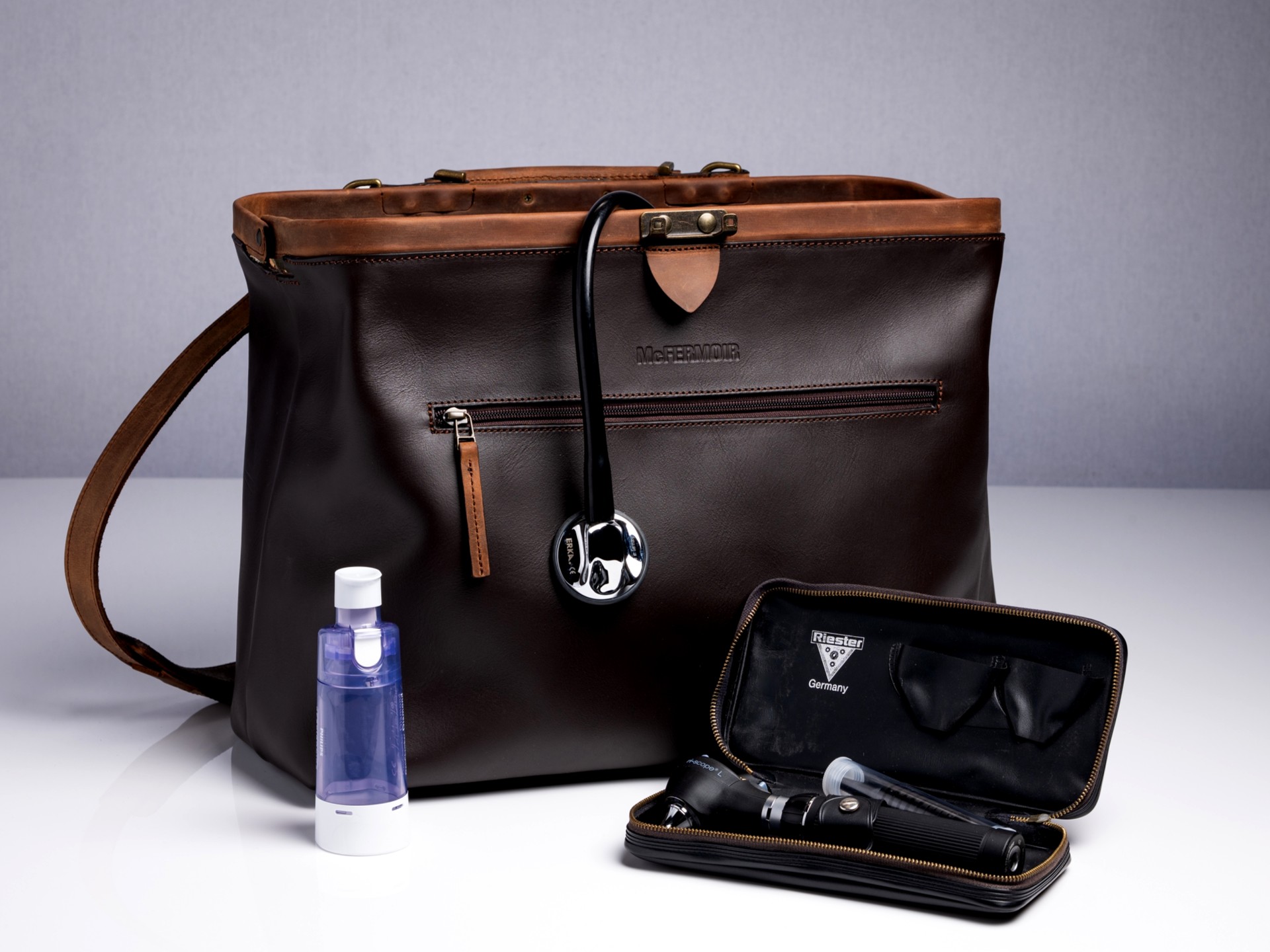 McFermoir Doctor's Bag A4 Wout 133014-73 Dark Brown with Ranger - Image 9