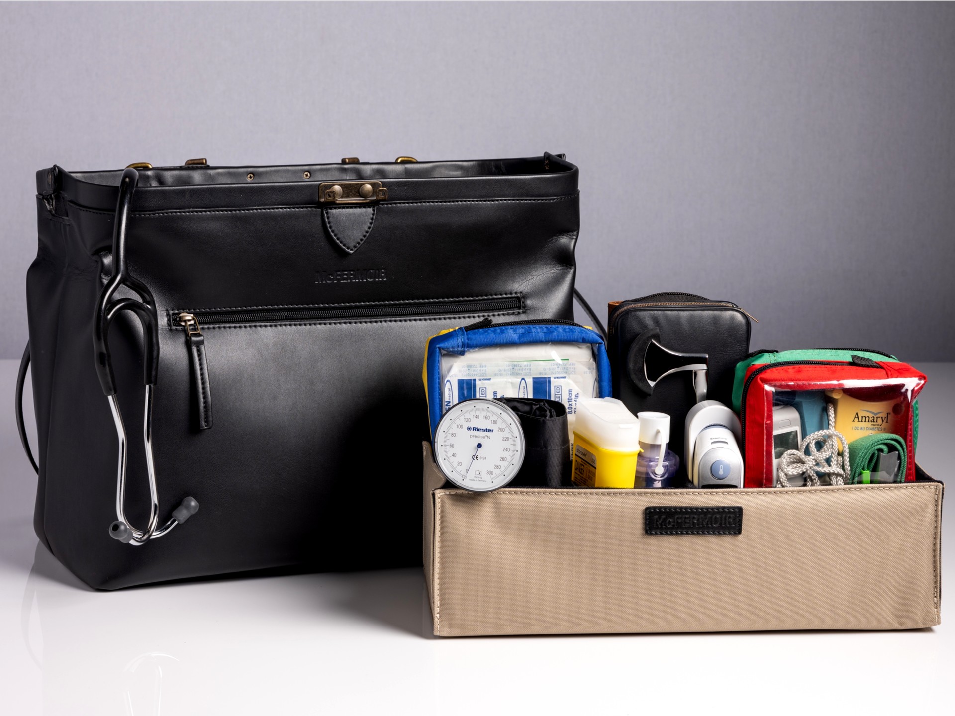 McFermoir Doctor's Bag A4 Wout 113014 Black - Image 8