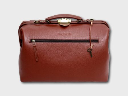 McFermoir Doctor's Bag A4 Fashion 3016 Cognac Grained Smooth Leather