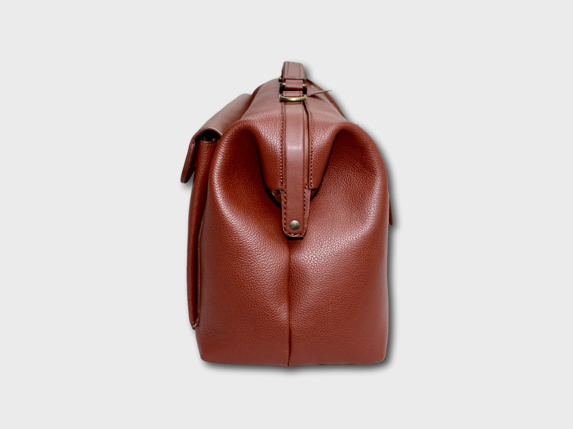 McFermoir Doctor's Bag A4 Fashion 3016 Cognac Grained Smooth Leather - Image 6