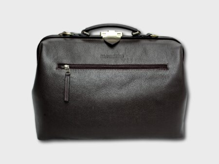 McFermoir Doctor's Bag A4 Fashion 3016 Dark Brown Grained Smooth Leather