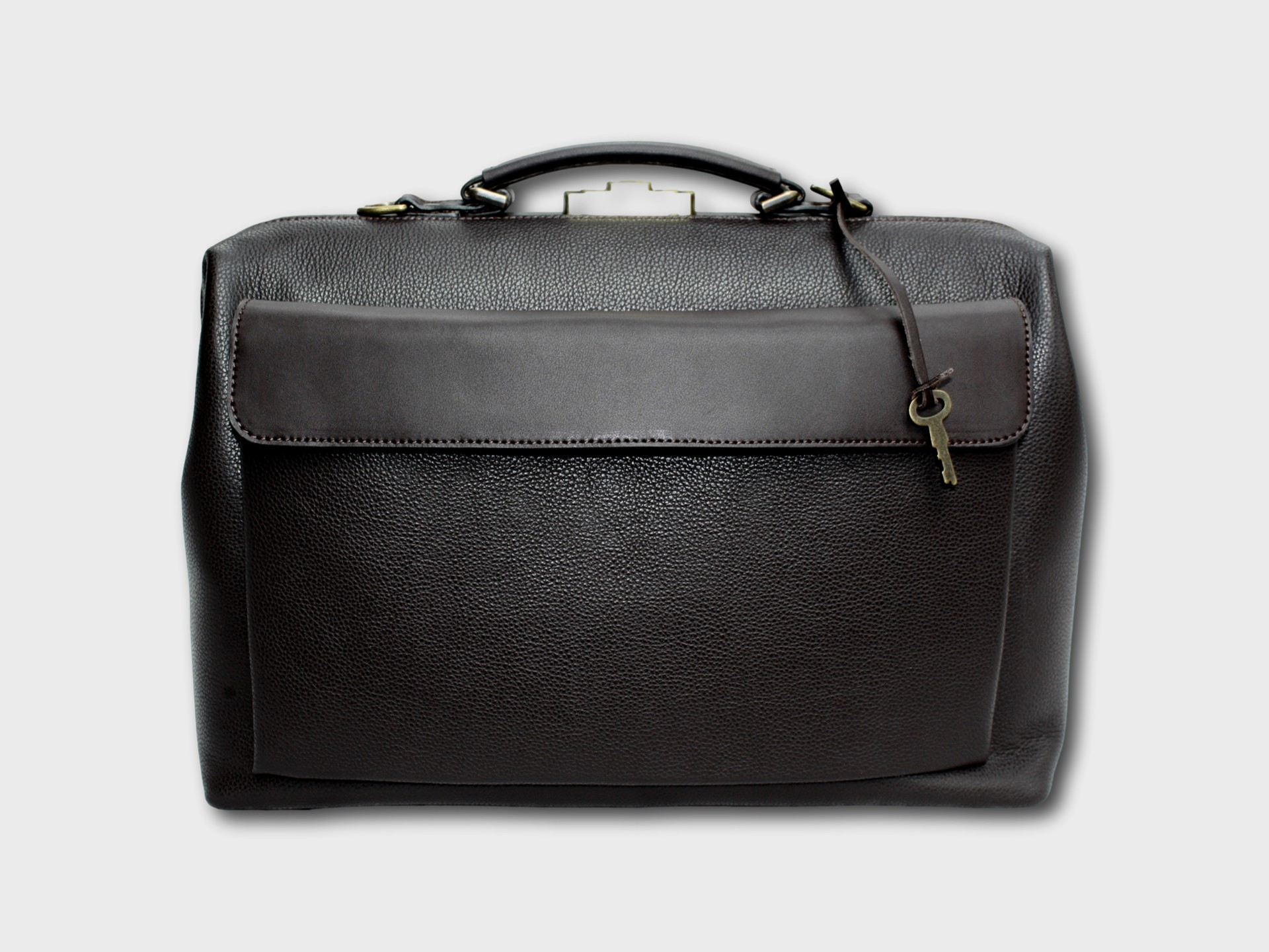 McFermoir Doctor's Bag A4 Fashion 3016 Dark Brown Grained Smooth Leather - Image 3