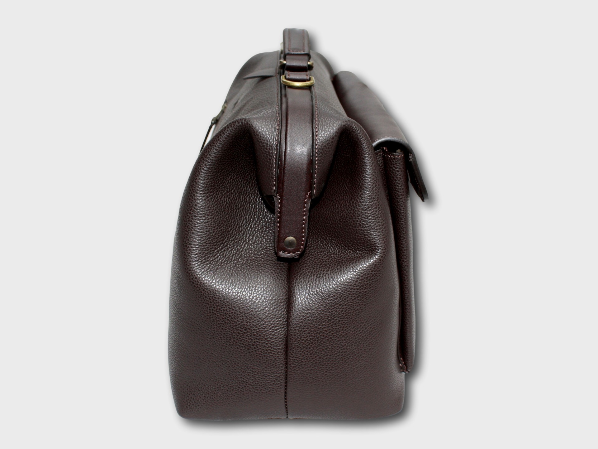 McFermoir Doctor's Bag A4 Fashion 3016 Dark Brown Grained Smooth Leather - Image 5